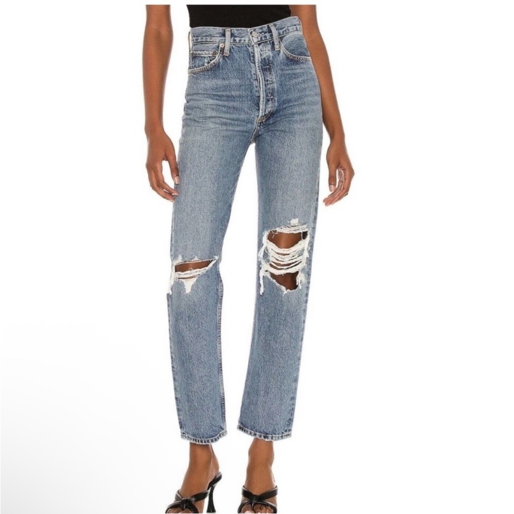 AGOLDE 90s Pinch Waist High Rise Straight Jeans Backdrop size 24 NEW